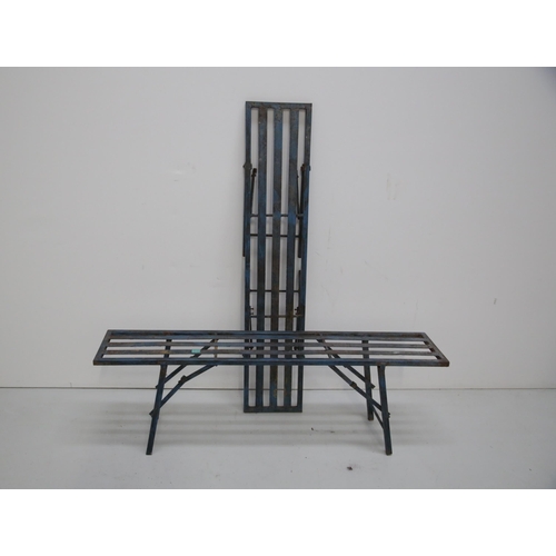 134 - Pair of Metal Folding Benches (150 cm W x 47 cm H x 30 cm D)