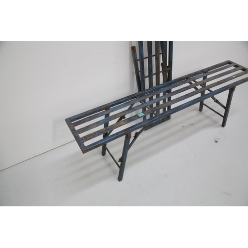 134 - Pair of Metal Folding Benches (150 cm W x 47 cm H x 30 cm D)