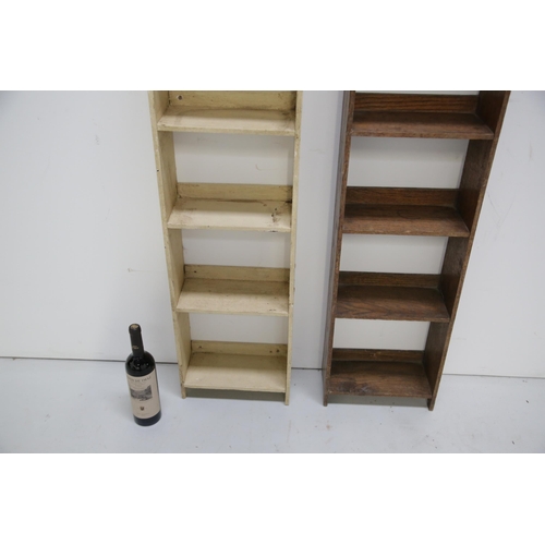 141 - Pair of Art Nouveau Slender Shelves (30 cm W x 115 cm H x 15 cm D)