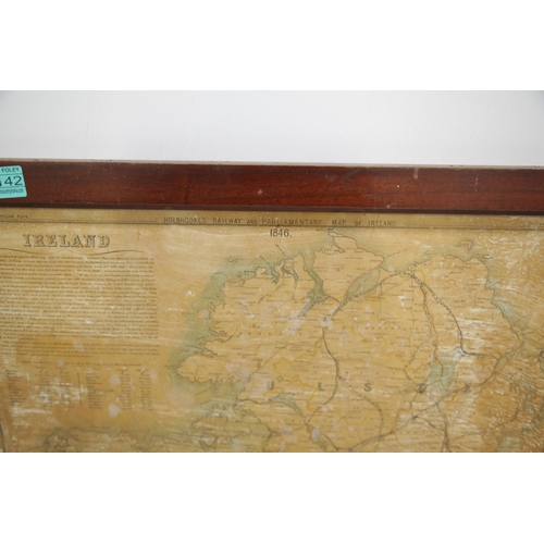 142 - Holbrooks Railway and Parliamentary Map of Ireland, Vintage Framed Map (62 cm W x 82 cm  H)