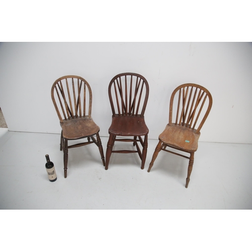 218 - 3 Wheel Back Ash Dining Chairs (40 cm W x 86 cm H)