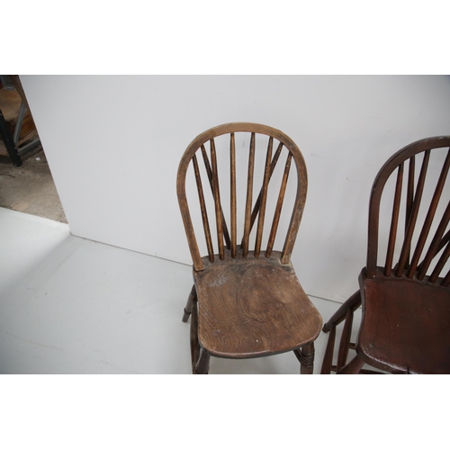 218 - 3 Wheel Back Ash Dining Chairs (40 cm W x 86 cm H)