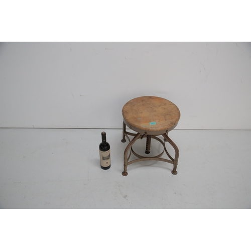 221 - American Industrial Vintage Adjustable Toledo Stool (45 cm W x 60 cm H)