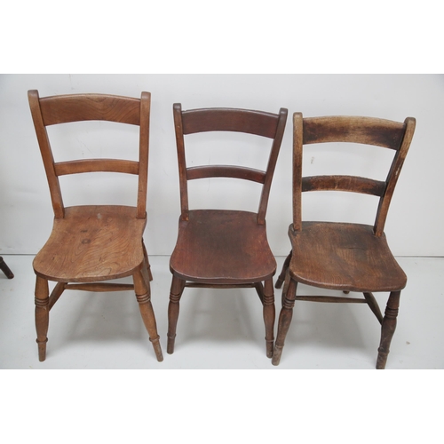 225 - 7 Various Vernacular Chairs, Mainly Ash, Some Painted