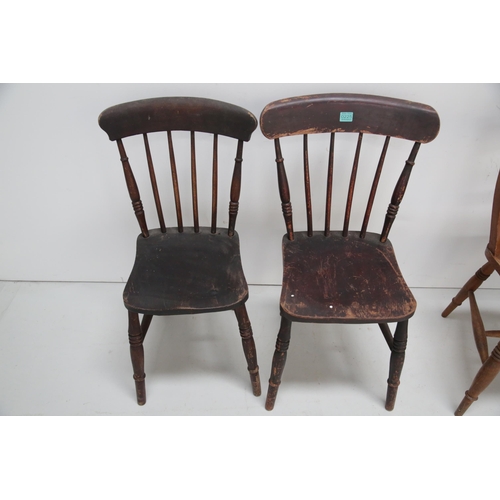 225 - 7 Various Vernacular Chairs, Mainly Ash, Some Painted