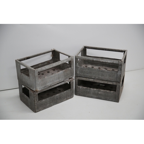 29 - Famous Wrekin Ales Set of 4 Metal Crates (47 cm W x 22 cm H x 30 cm D)