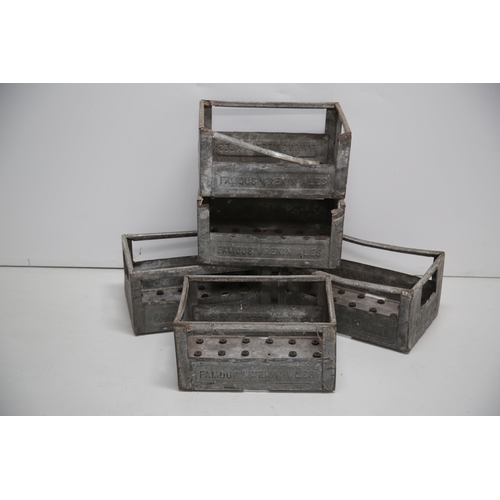 30 - Set of 5 Metal Crates, 2 with damage (47 cm W x 22 cm H x 30 cm D)