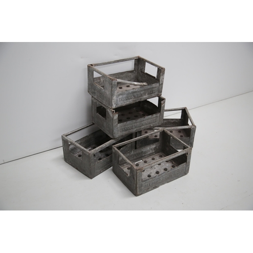 30 - Set of 5 Metal Crates, 2 with damage (47 cm W x 22 cm H x 30 cm D)