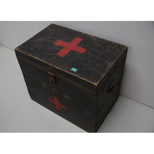 40 - Antique Pine Medical Box, Initial A.O.H (69 cm W x 59 cm H x 48 cm D)