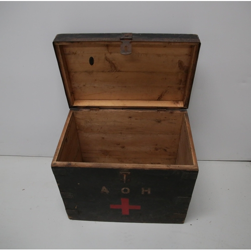 40 - Antique Pine Medical Box, Initial A.O.H (69 cm W x 59 cm H x 48 cm D)