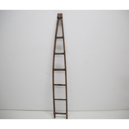 46 - Quirky Antique Pine Orchard Ladder (47cm W x 210cm H)