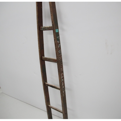 46 - Quirky Antique Pine Orchard Ladder (47cm W x 210cm H)