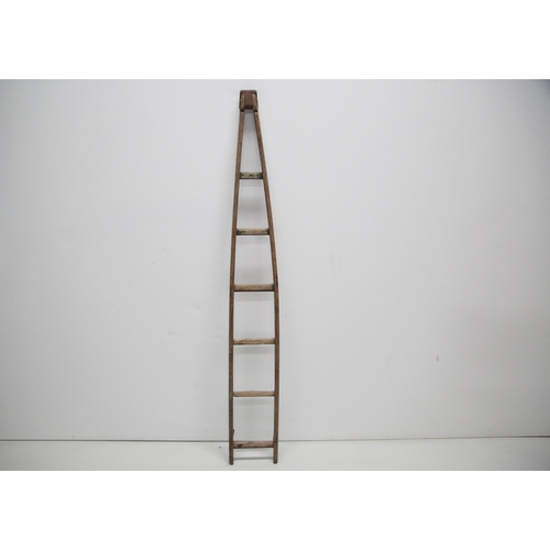 46 - Quirky Antique Pine Orchard Ladder (47cm W x 210cm H)