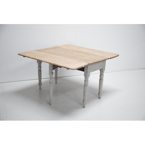 5 - Antique Pine Double Drop Leaf Table with Gate Leg Action, as found. (127 cm W x 70 cm H x 120 cm D)