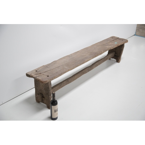 7 - Early 19th Century Rustic  Ash Bench (176 cm W x 38 cm H x 29 cm D)