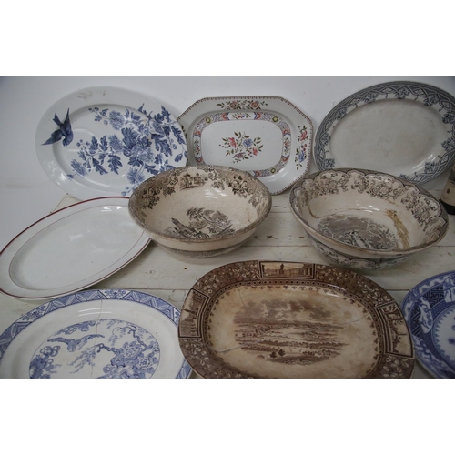 1512 - Extensive Collection of Spode, Willow Pattern Platters and Bowls