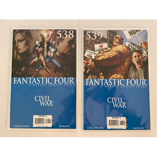 49 - Fantastic Four, Marvel Comic Collection #536-543 (2006/07) Road to Civil war & Civil War, 9 Comics (... 