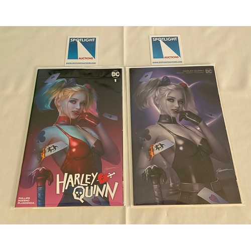 69 - Harley Quinn #1 - Shannon Maer Trade/Minimal Trade Dress Variant Set Ltd to 1600. Both New/NM, Bagge... 