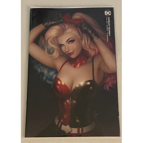 71 - Harley Quinn #1  - Warren Louw Minimal Trade (Virgin) Variant, Rare and Exclusive Black Flag Comics ... 