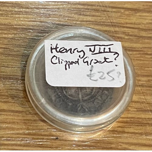 233 - British Historical Coin - Henry VIII (1509 - 1547) Clipped Groat, London Mint. Assessed by coin coll... 