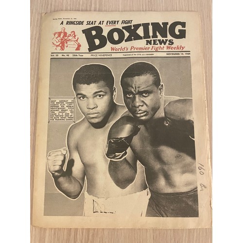 229 - 2 x Original Boxing News Magazines featuring Muhammad Ali on the covers. Dated Nov 1964 and Noiv 197... 