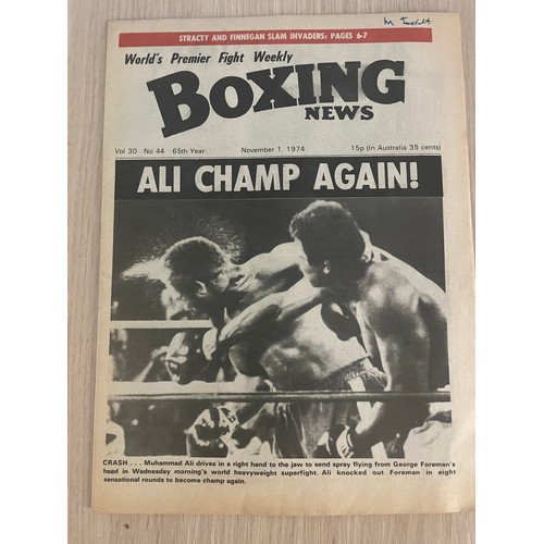 229 - 2 x Original Boxing News Magazines featuring Muhammad Ali on the covers. Dated Nov 1964 and Noiv 197... 