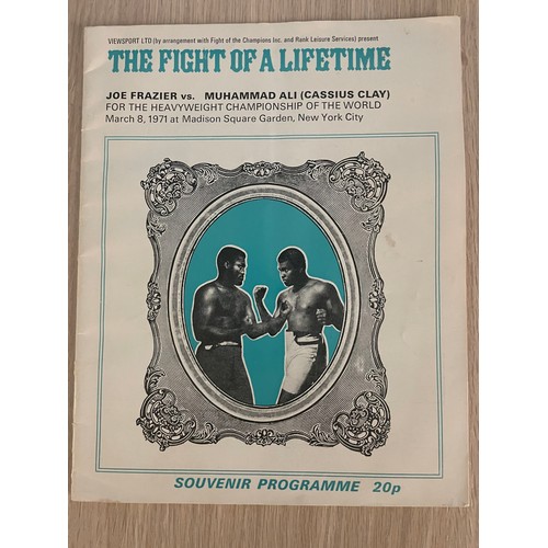 230 - Muhammad Ali V Joe Frazier original 1971 Viewsport Programme. Titled 'The Fight of a Lifetime'.This ... 