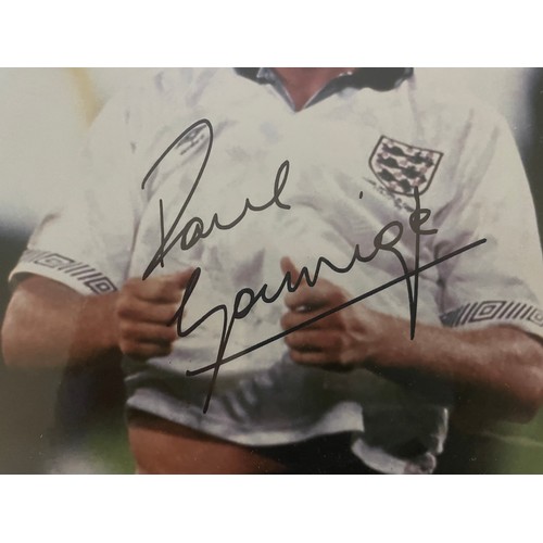 230A - Paul Gascoigne Signed Italia 90 Framed Autograph Photograph with official COA Hologram.