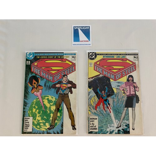 284 - Man of Steel 6 part Mini series #1 - 6 complete set plus iconic Collectors Edition version of #1, pl... 