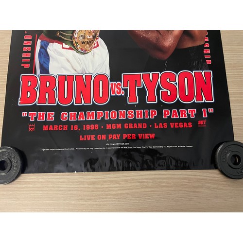 498 - Bruno Vs Tyson Original Promotional Pay Per View Fight Poster 1996. 24