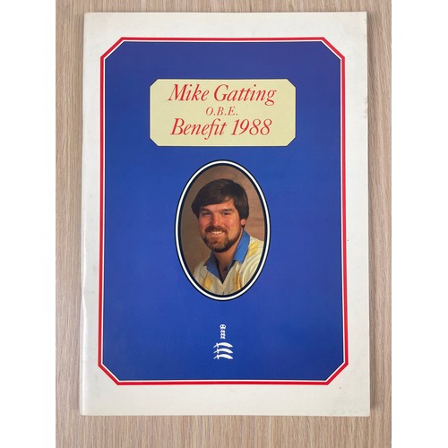 495 - CRICKET - Mike Gatting Benefit Match 1988 Souvenir Programme - Signed by Mike Gatting. Original sign... 