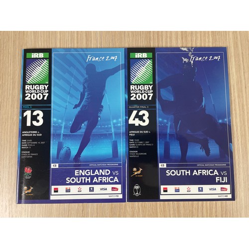 496 - RUGBY -2 x Programmes from the 2007 Rugby World Cup held in France. Featuring a Group A Match -  Eng... 