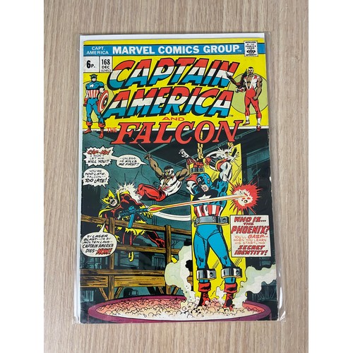 45 - Captain America #168,180,208,344 (x 2). Marvel Comics