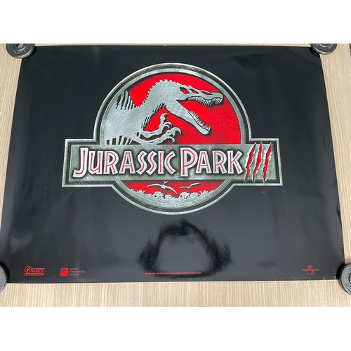 162 - JURASSIC PARK 3 . Original UK Quad Teaser Film Movie Cinema poster. Rolled, Measures 40