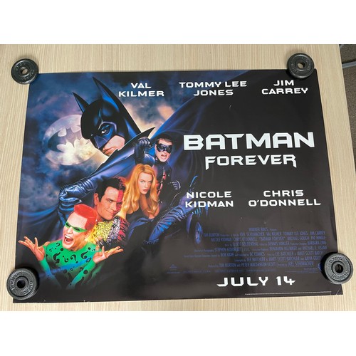 163 - BATMAN FOREVER. Original UK Quad Film Movie Cinema Double Sided Poster (1995). Very Good condition, ... 