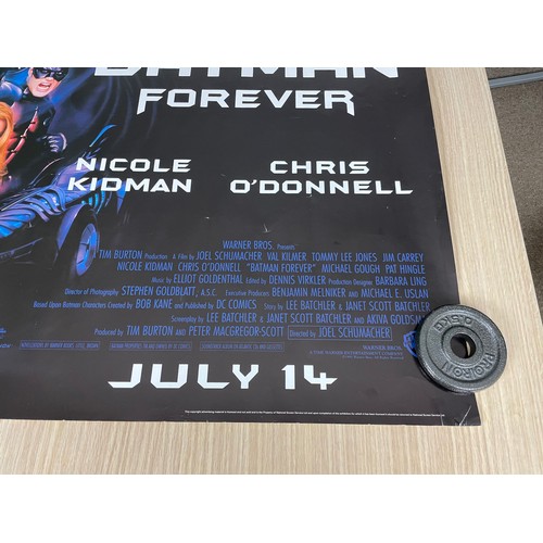 163 - BATMAN FOREVER. Original UK Quad Film Movie Cinema Double Sided Poster (1995). Very Good condition, ... 