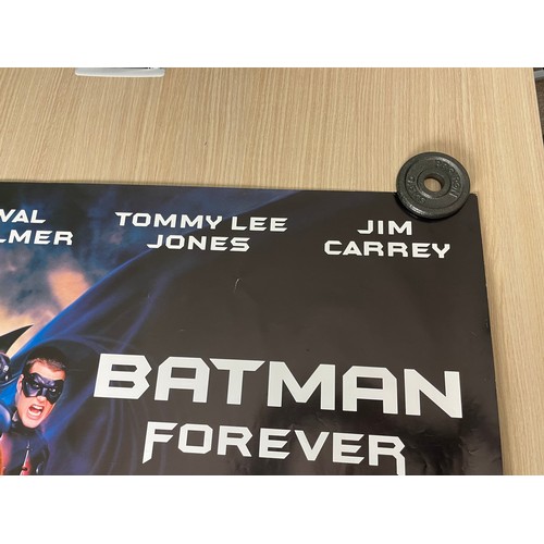 163 - BATMAN FOREVER. Original UK Quad Film Movie Cinema Double Sided Poster (1995). Very Good condition, ... 