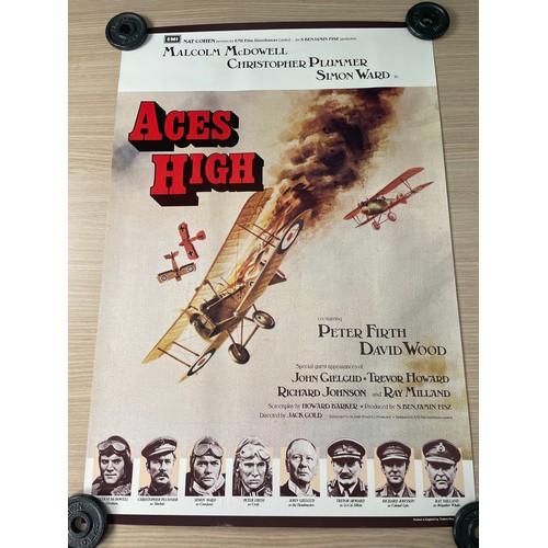 159 - ACES HIGH - Original UK One sheet Movie Film Cinema Poster from 1976 starring Malcom Mcdowell, Chris... 