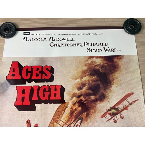 159 - ACES HIGH - Original UK One sheet Movie Film Cinema Poster from 1976 starring Malcom Mcdowell, Chris... 