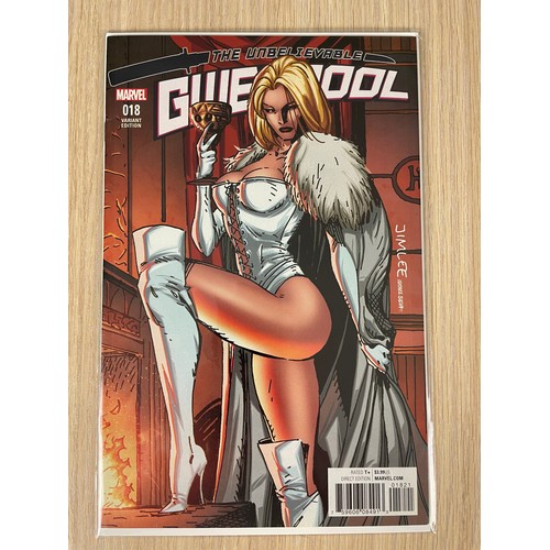 55 - Unbelievable GWENPOOL #18 Jim Lee X-Men Card Variant White Queen Emma Frost. NM Condition. Bagged & ... 