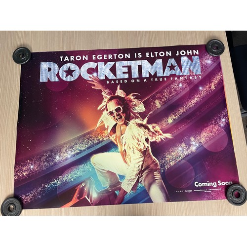 166 - FOUR x MUSIC Related UK Quad Cinema Film Posters. Featuring Bohemian Rhapsody (Queen), Rocketman (El... 