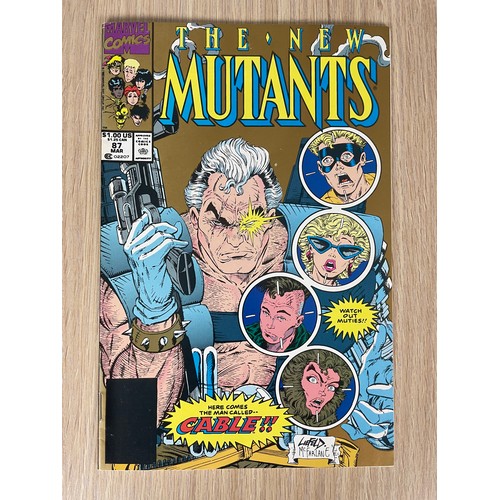 20 - NEW MUTANTS #87 Second Print. 1st Full appearance of Cable. Gold background cover. NM Condition