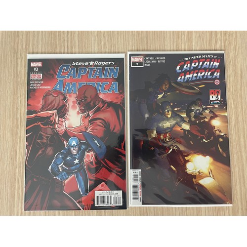 34 - CAPTAIN AMERICA BUNDLE - 10 Marvel Comics. Featuring 2 x Copies of Captain America #1 (2018) plus St... 
