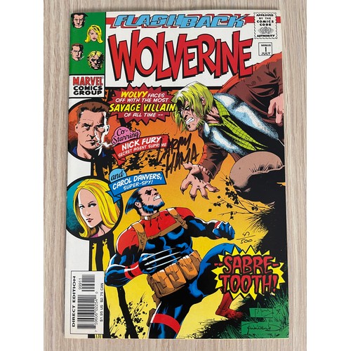 103 - SIGNED WOLVERINE FLASHBACK MINUS ONE _ Signed by Larry Hama. No 47/500.Limited series of 500. Certif... 