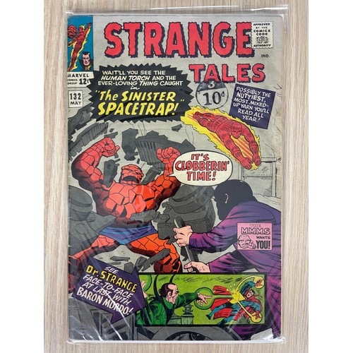 106 - STRANGE TALES #132 - The Thing, Fantastic Four, Dr Strange. Marvel Comics 1965. FN Condition. Bagged... 