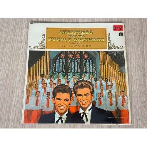 199 - EVERLY BROTHERS 33RPM VINYL L.P - 'Christmas with the Boys Town Choir' - UK Warner Bros - MONO. Viny... 