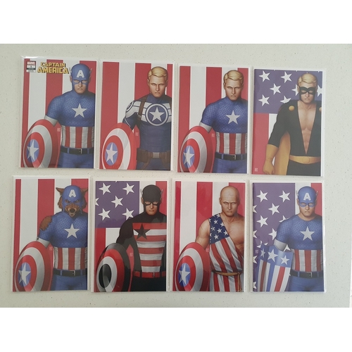 311 - 8 X Captain America   Volume 9  #1 Variants  2018 – Midtown Comics Retailer Exclusive  7 Virgin Vari... 