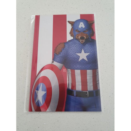319 - Captain America   Volume 9  Cover #1W CapWolf Virgin Variant  2018 – Midtown Comics Retailer Exclusi... 