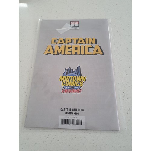 314 - Captain America   Volume 9  Cover #1X Captain America Unmasked Virgin Variant  2018 – Midtown Comics... 