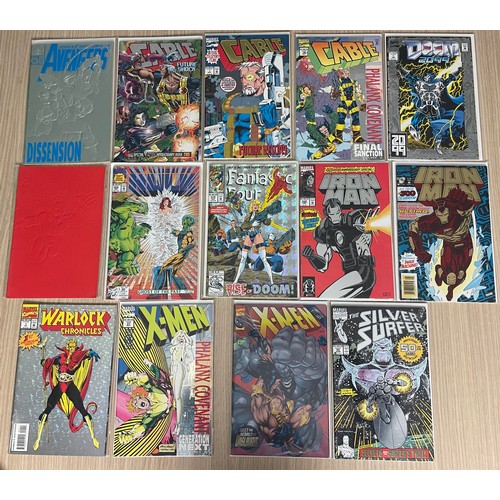 372 - Marvel Comic ‘gimmick’ covers (foils etc) from the 1990s. Including Hulk #400, Iron Man #300, X-Men,... 